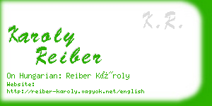 karoly reiber business card